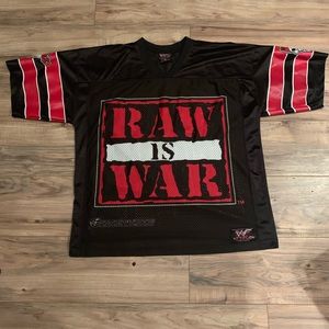Rare Vintage WWF 1999 raw is war football jersey